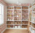 Pomodori pattern wallpaper by Danielle Chandler Design on a feature wall