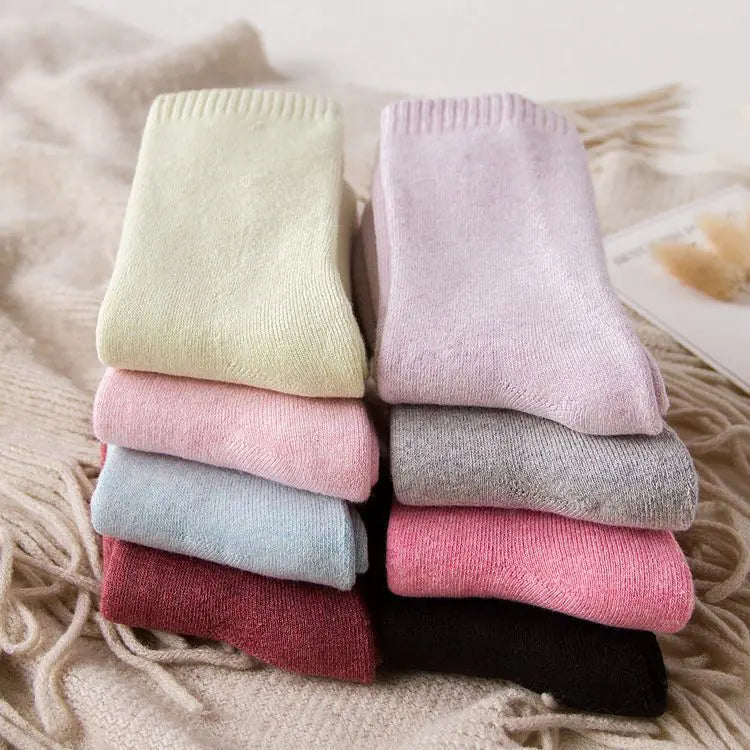 Women's Thick Cotton Thermal Crew Socks for Fall and Winter - Image 8