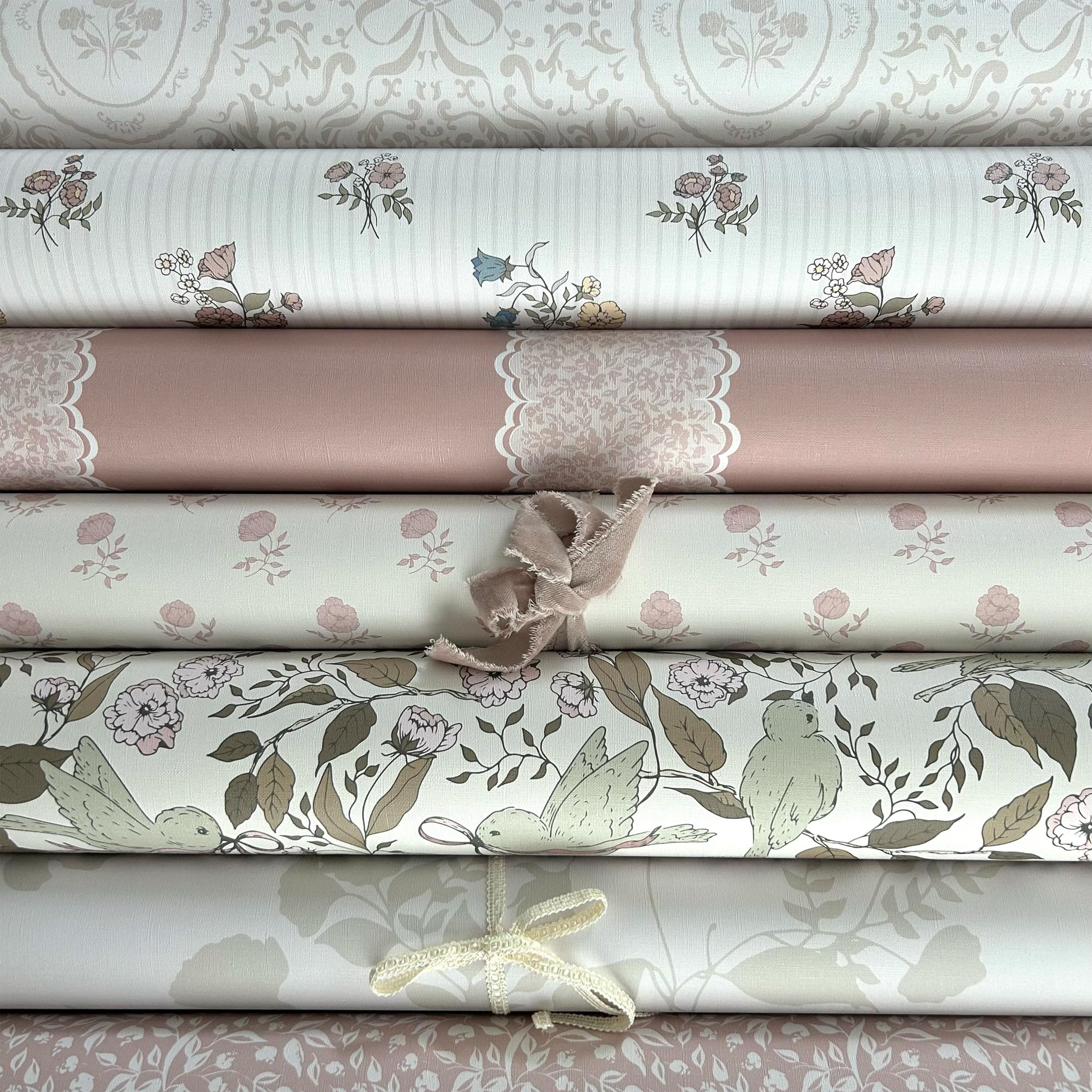 Lilla Floral Wallpaper: Cottagecore Sage-Green Nursery Decor