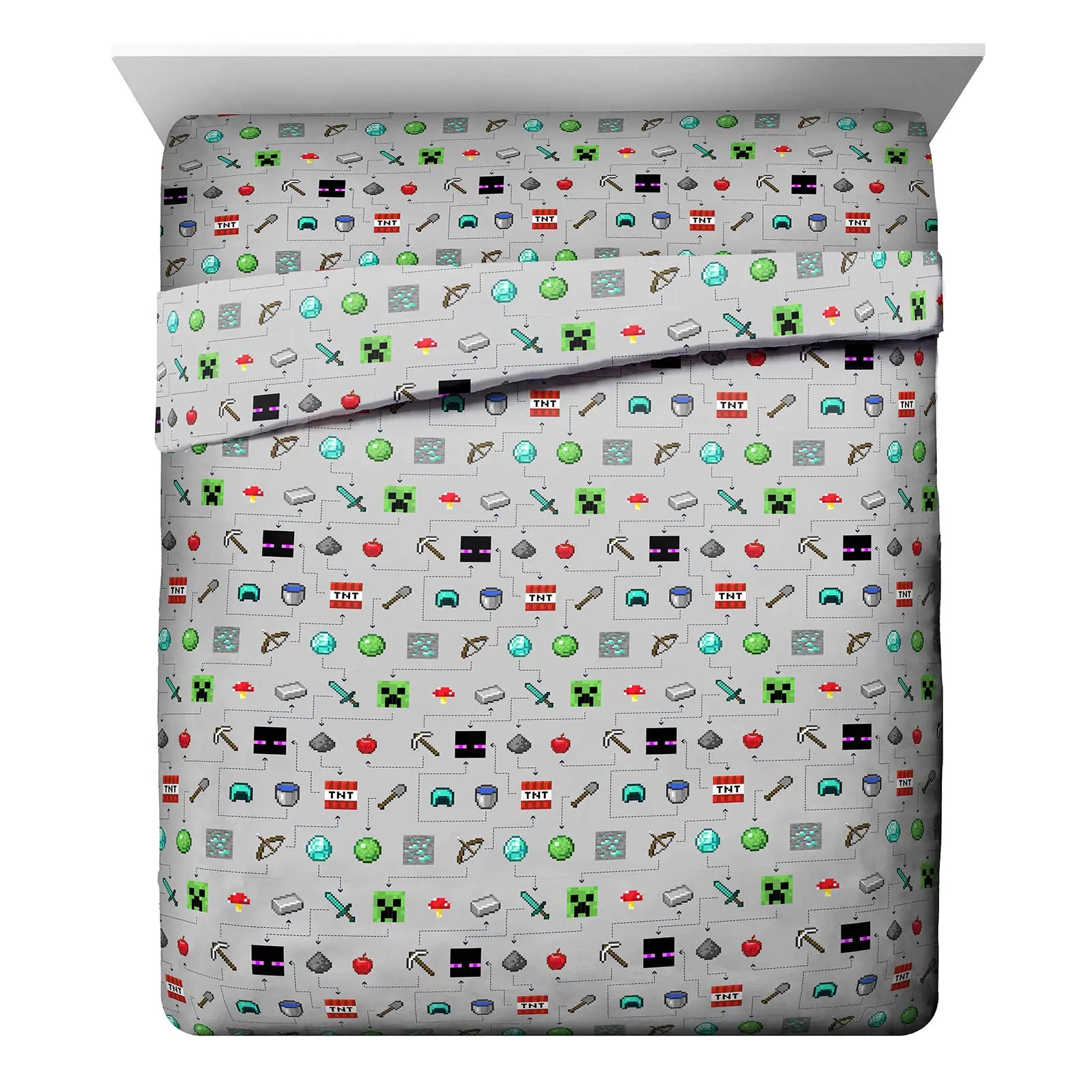 Jay Franco Minecraft Monster Hunters Queen Sheet Set - 4 Piece Set Super Soft and Cozy Kid’s Bedding Features Creepers - Fade Resistant Microfiber Sheets (Official Minecraft Product)