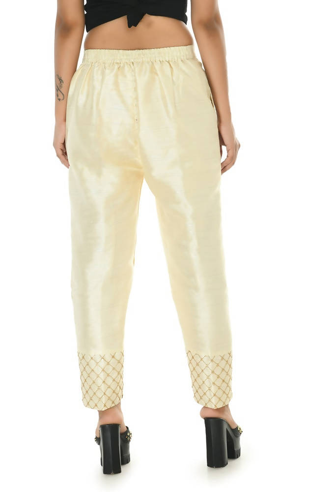 Off White Moeza Silk Ankle-Length Slip-On Pant