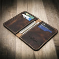 The Tyler Vertical Wallet - Walnut Brown