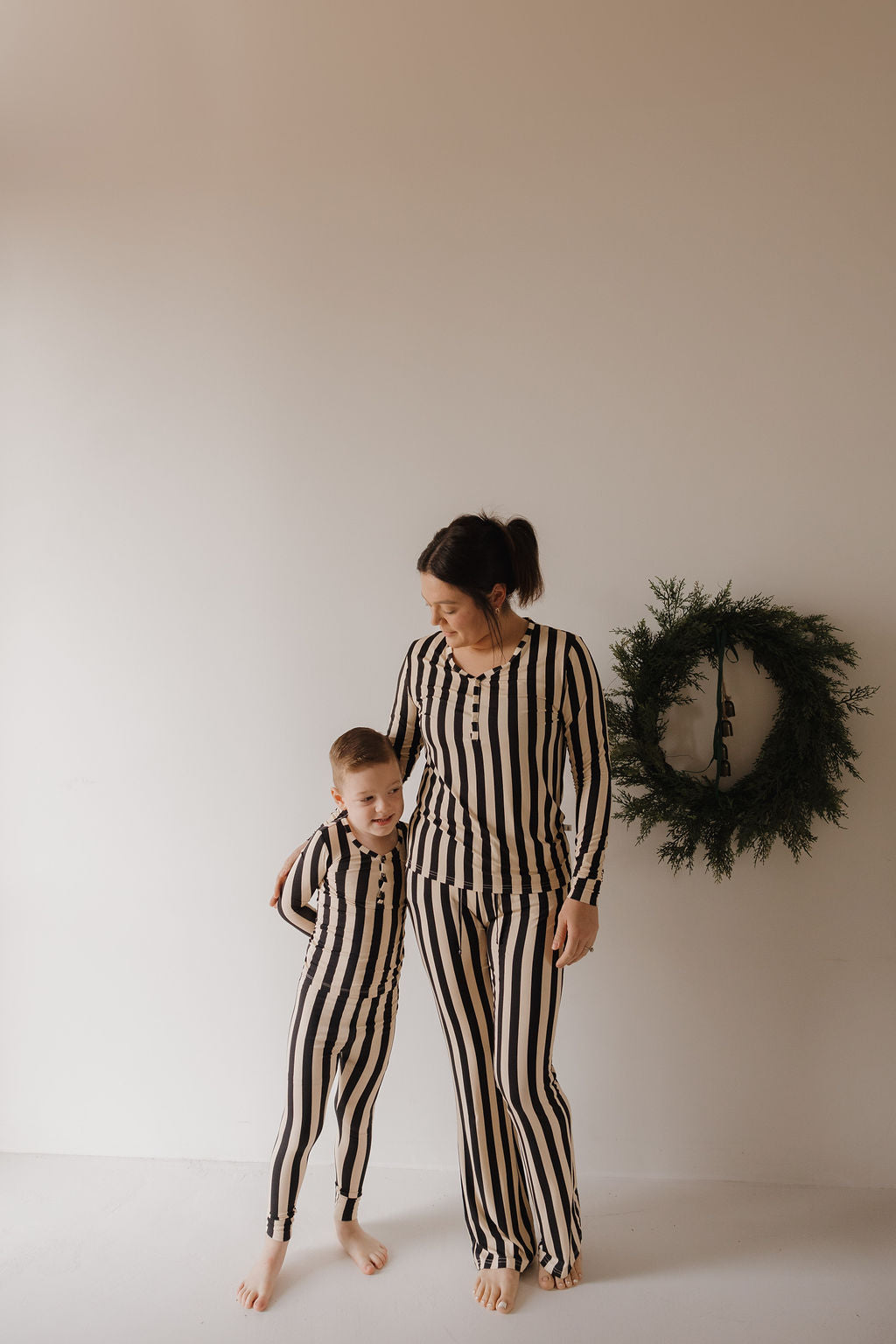 Women's Midnight Stripe Long Sleeve Bamboo Pajama Set