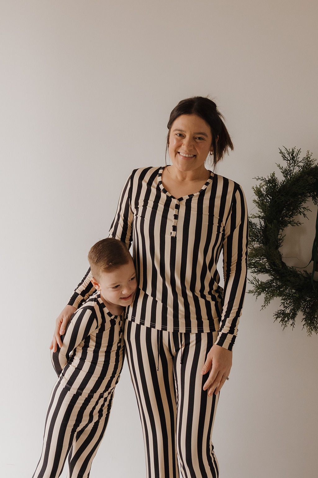 Women's Midnight Stripe Long Sleeve Bamboo Pajama Set