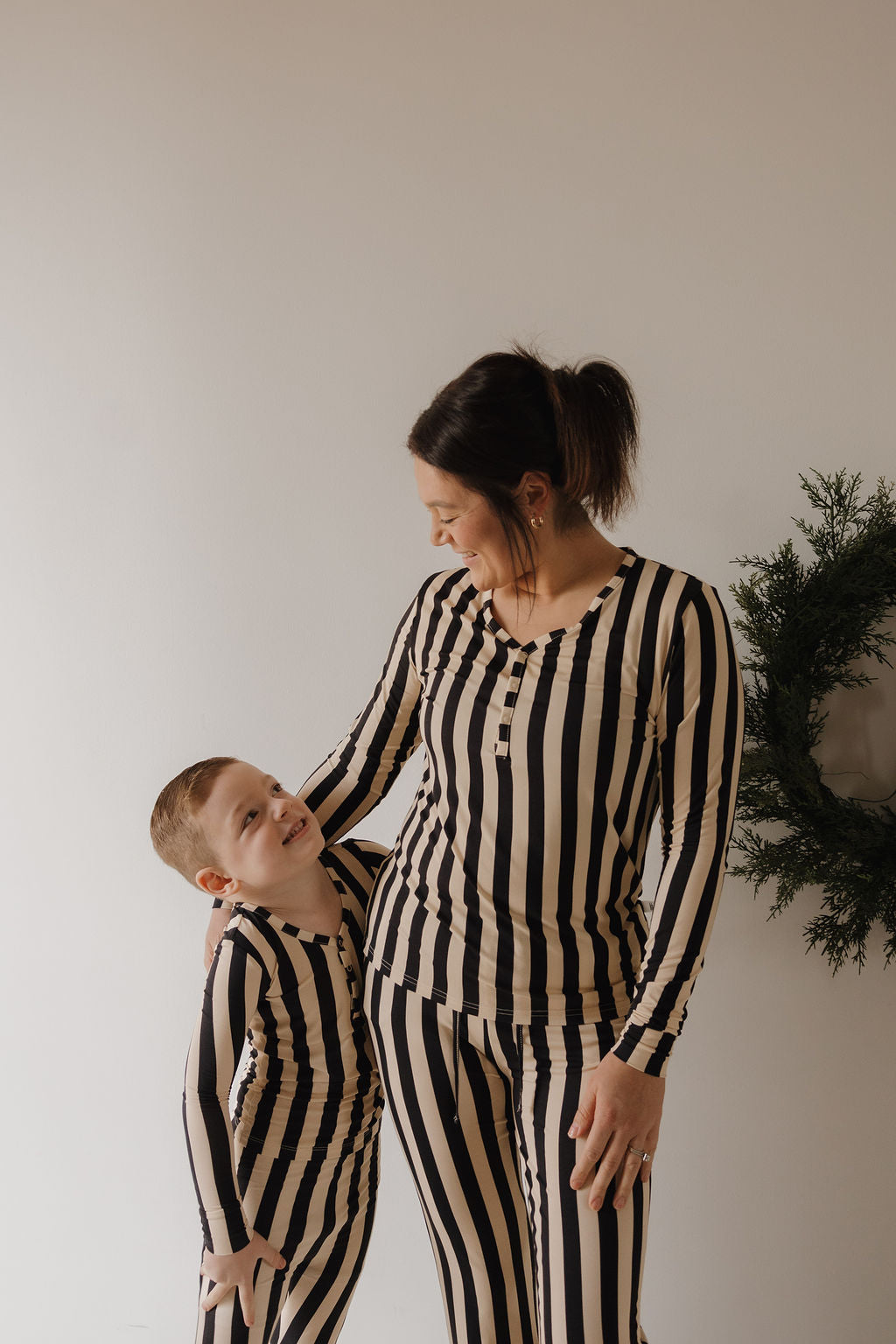 Women's Midnight Stripe Long Sleeve Bamboo Pajama Set