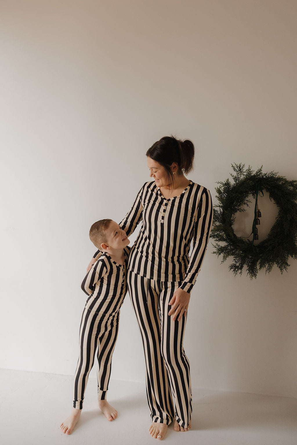 Women's Midnight Stripe Long Sleeve Bamboo Pajama Set