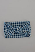 Bamboo Head Wrap Blue Gingham | Baby Toddler Headband