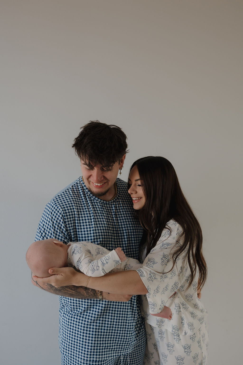 Men's Short Sleeve Pajamas | Blue Gingham