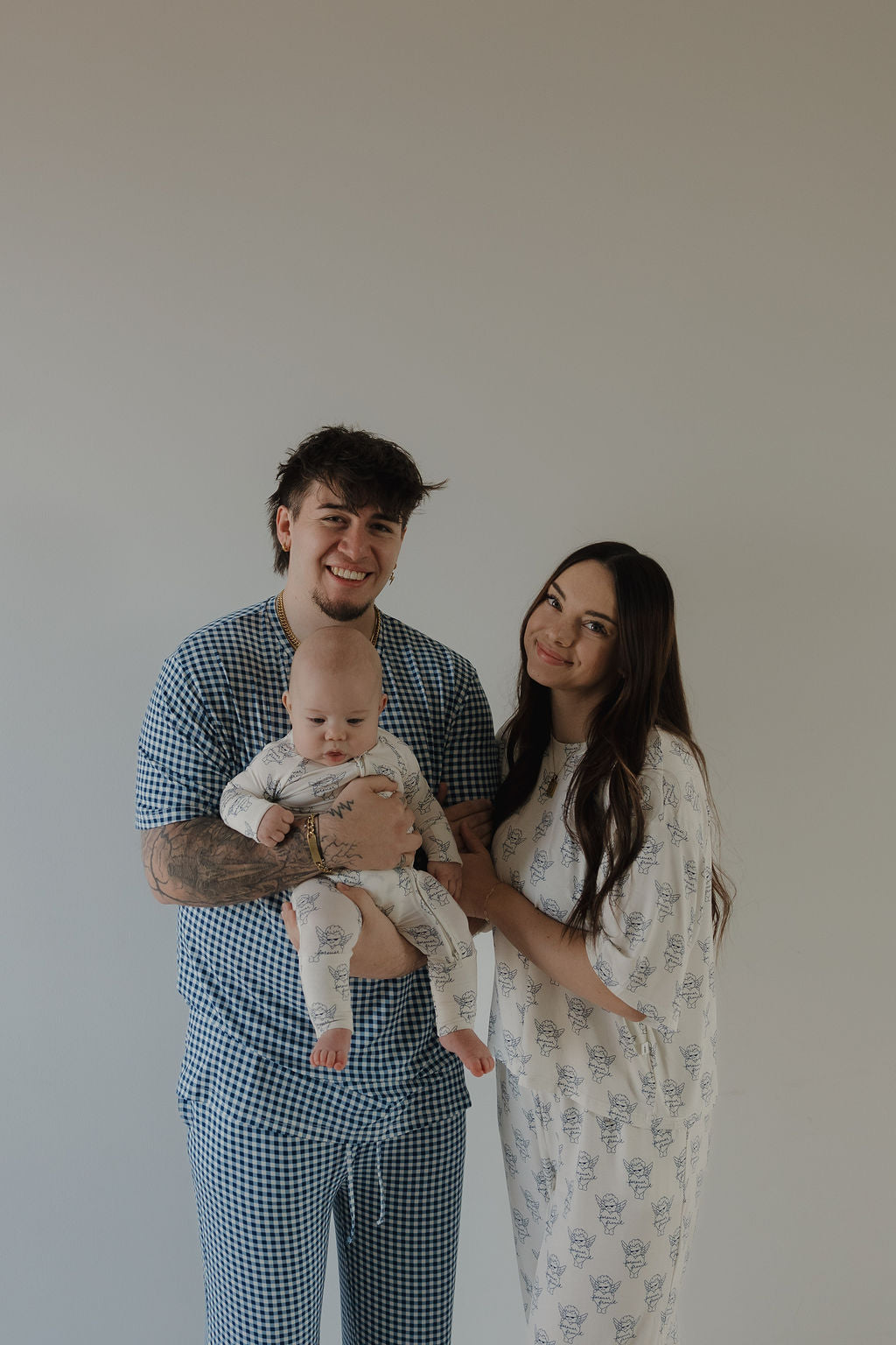 Men's Short Sleeve Pajamas | Blue Gingham