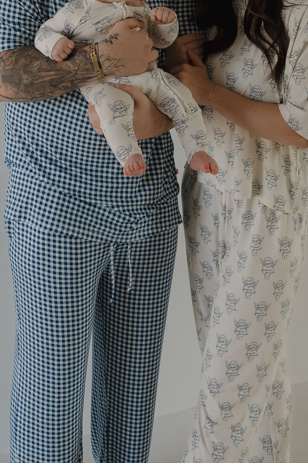 Men's Short Sleeve Pajamas | Blue Gingham