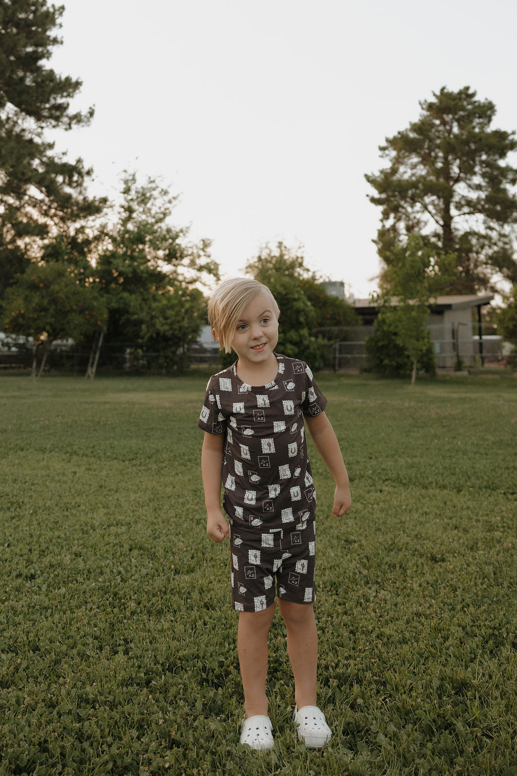 Kids Bamboo Short Set With Love from AZ Print - Image 4