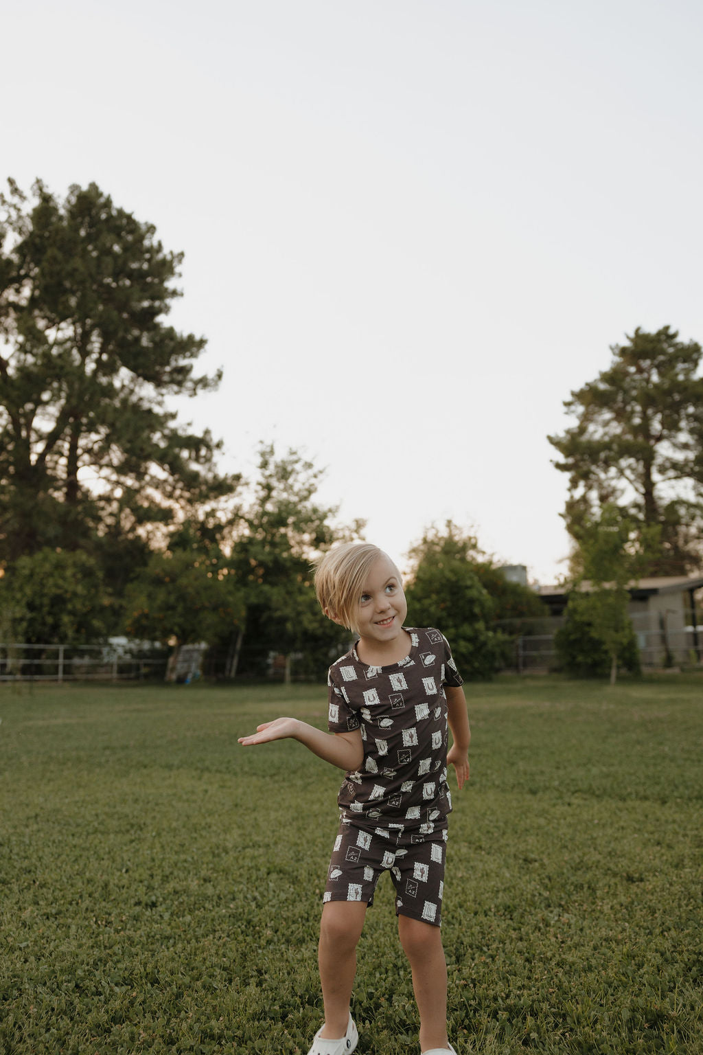 Kids Bamboo Short Set With Love from AZ Print - Image 3