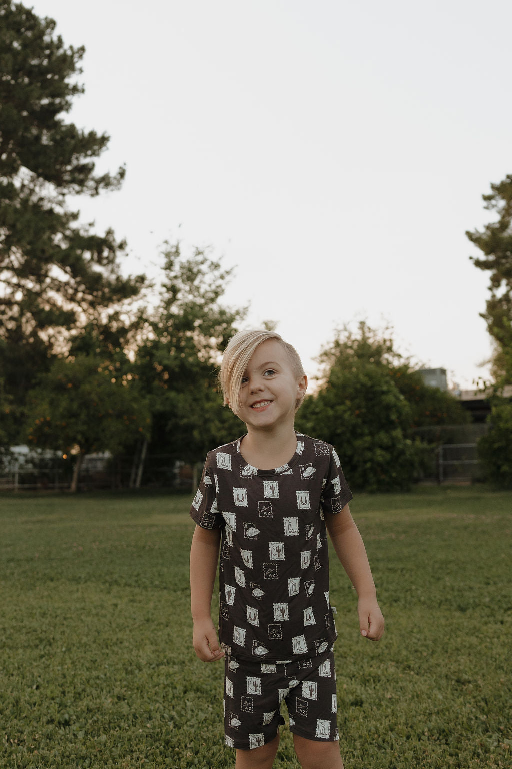 Kids Bamboo Short Set With Love from AZ Print - Image 2