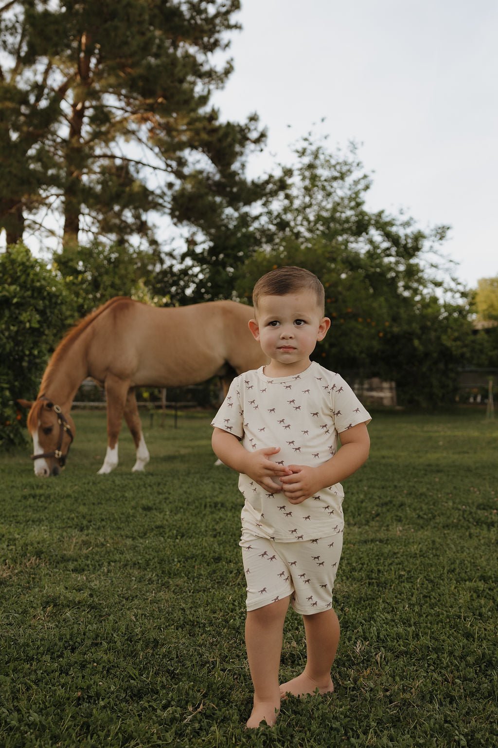 Wild Horses Bamboo Short Set for Kids - Image 3