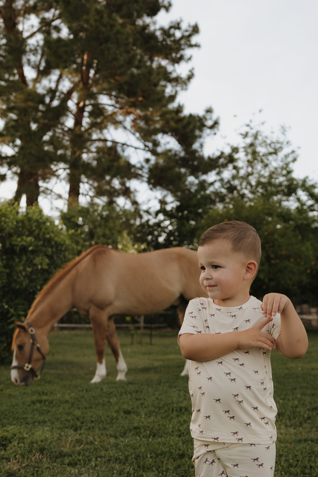 Wild Horses Bamboo Short Set for Kids - Image 4