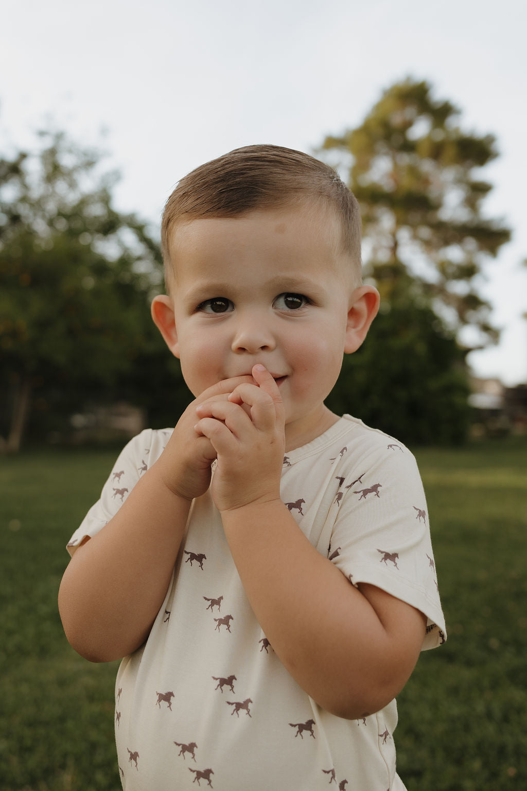 Wild Horses Bamboo Short Set for Kids - Image 2