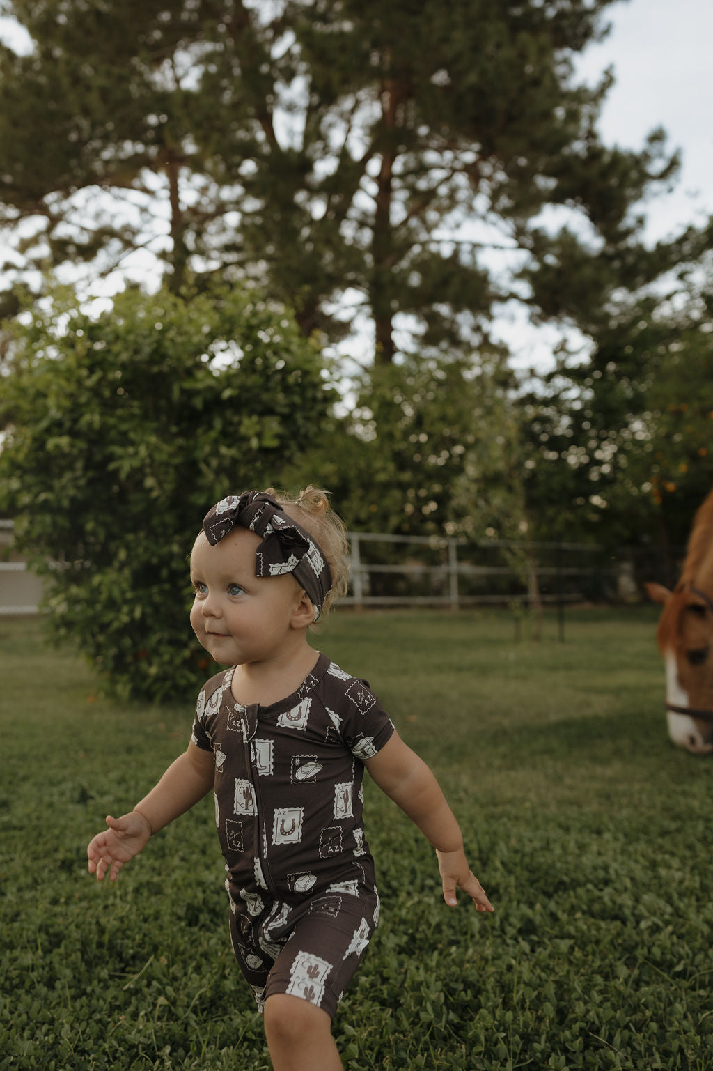 Bamboo Zip Shortie Romper - With Love from AZ Print - Image 2