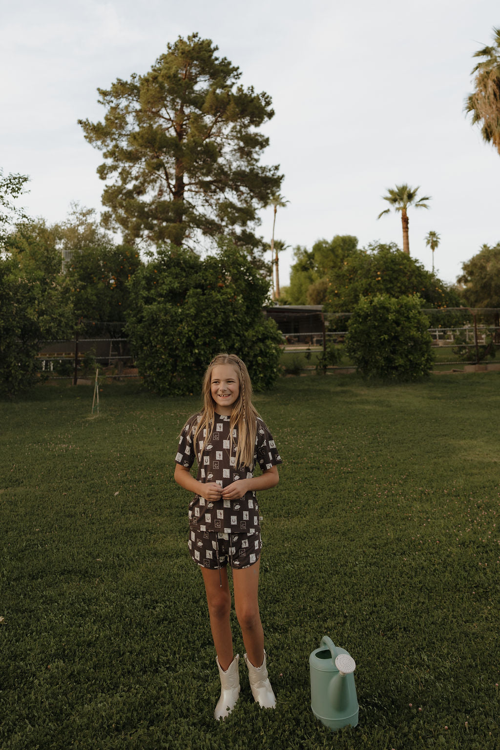 Girl's Bamboo Short Set with Love from AZ Print - Image 2