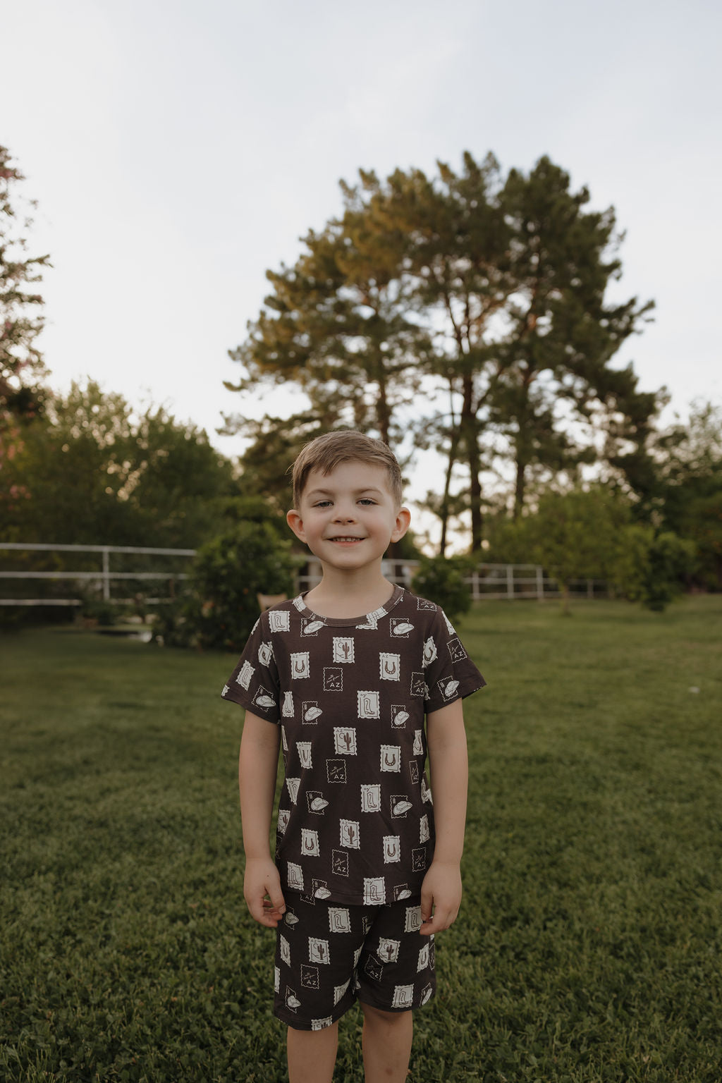 Kids Bamboo Short Set With Love from AZ Print - Image 5