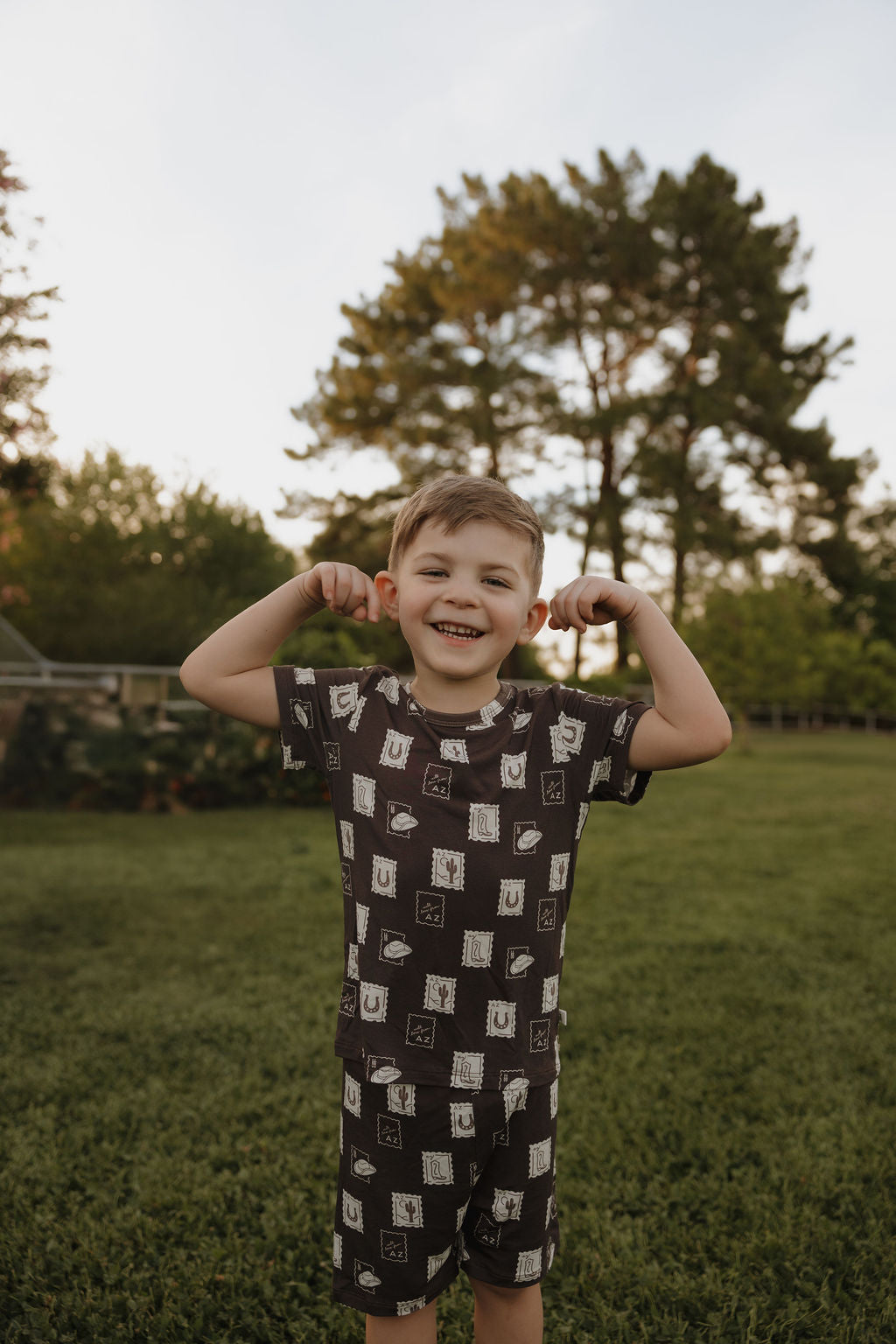 Kids Bamboo Short Set With Love from AZ Print - Image 6