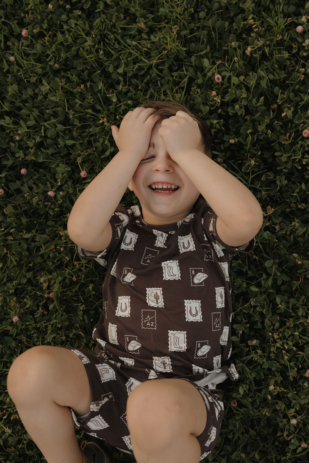 Kids Bamboo Short Set With Love from AZ Print - Image 7