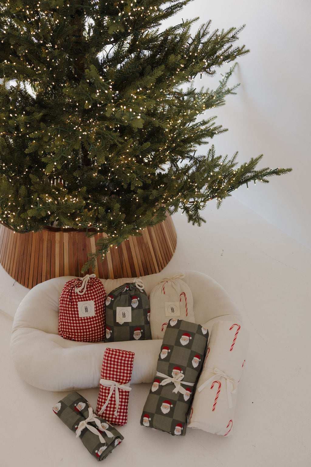 Muslin Swaddle | Santa Checkerboard