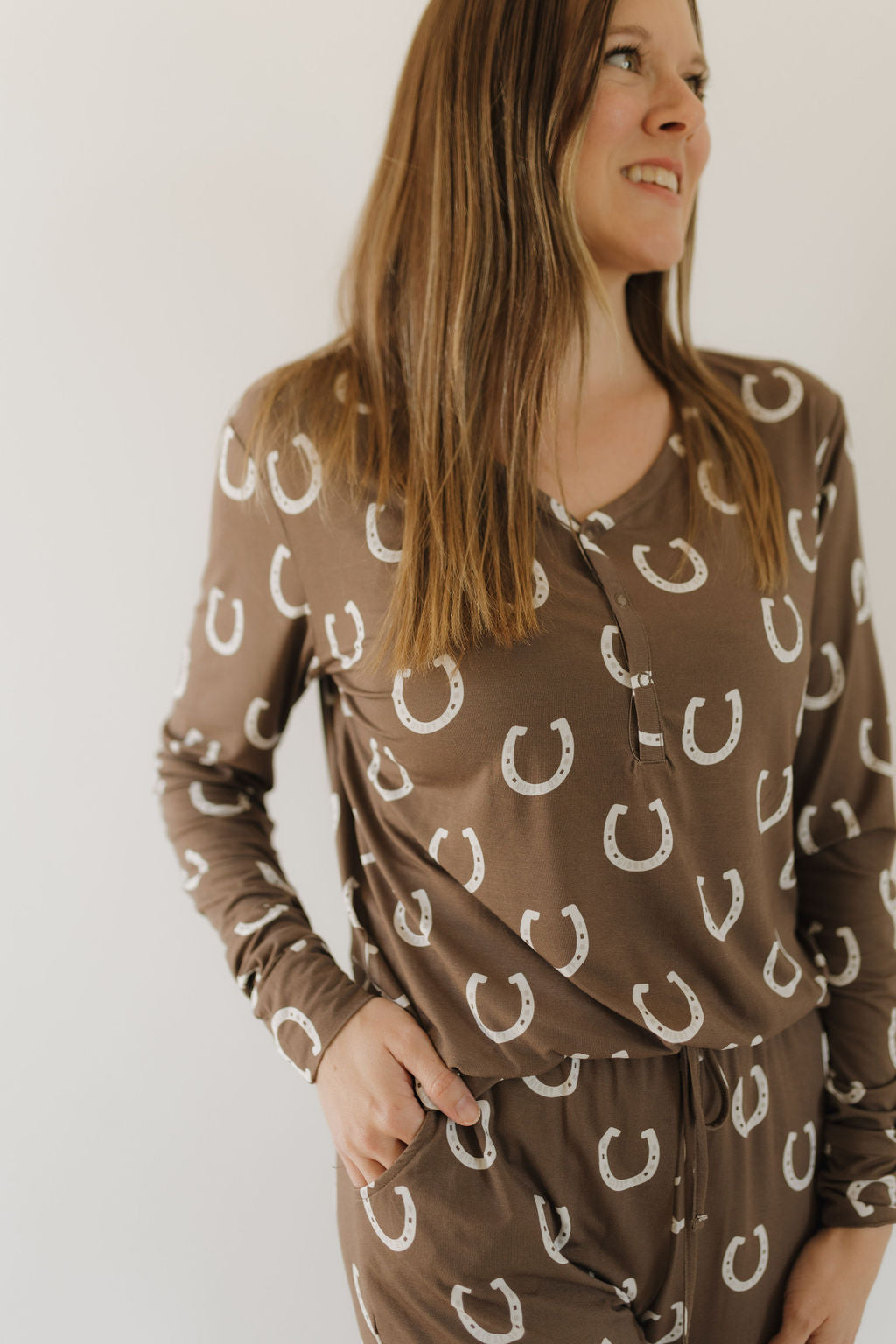 Women's Long Sleeve Bamboo Pajama Set Giddy Up