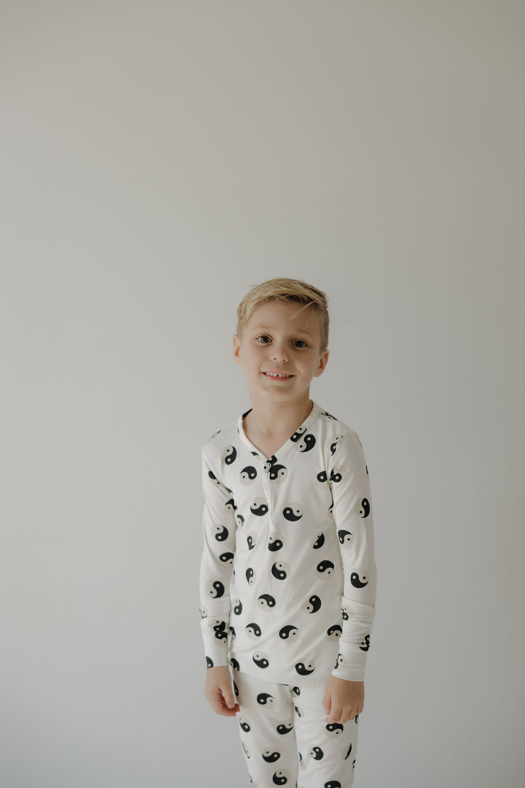 Bamboo Two Piece Pajamas | Black & White Yin Yang