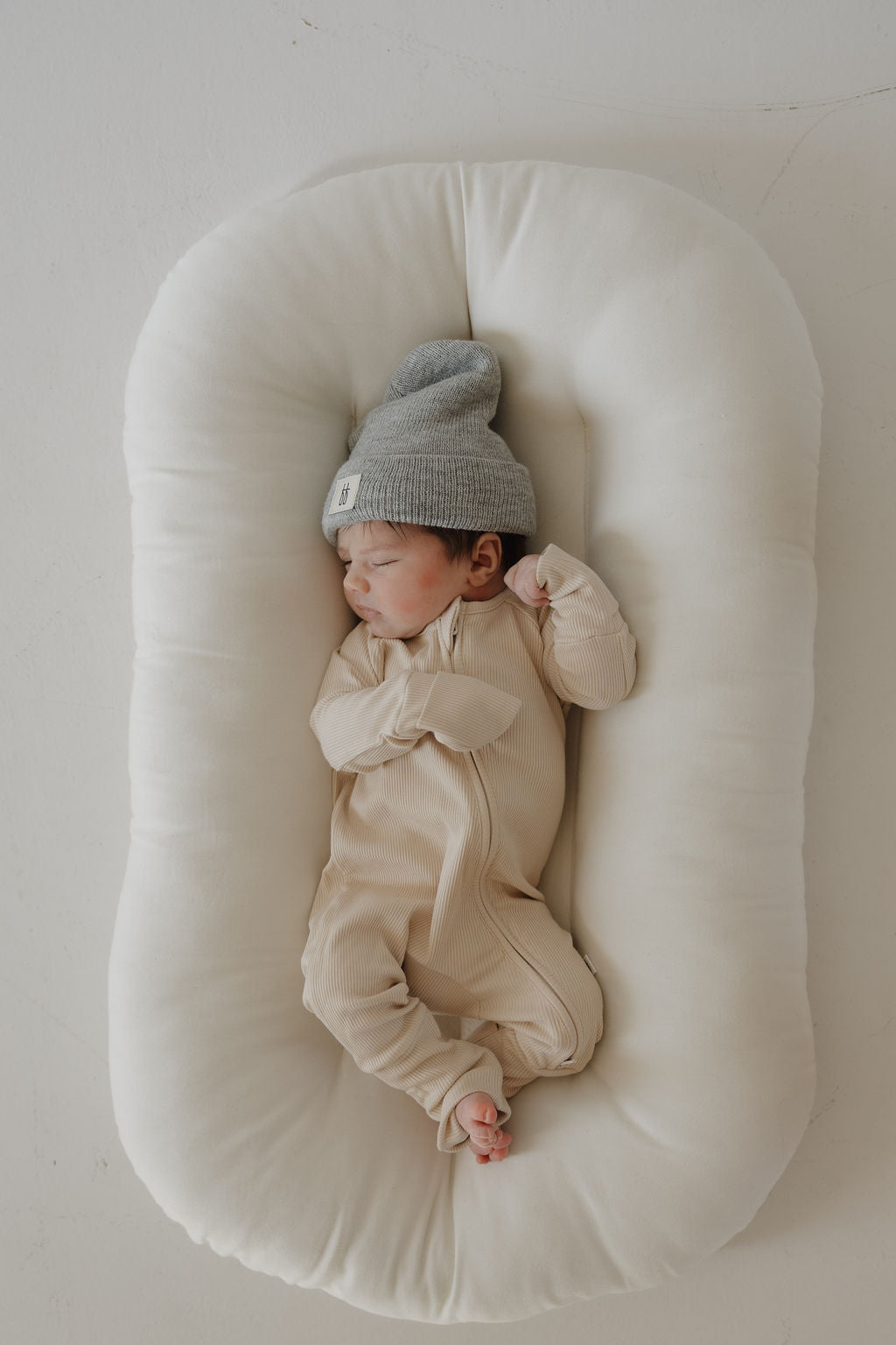 Bamboo Zip Pajamas | Ribbed Cream