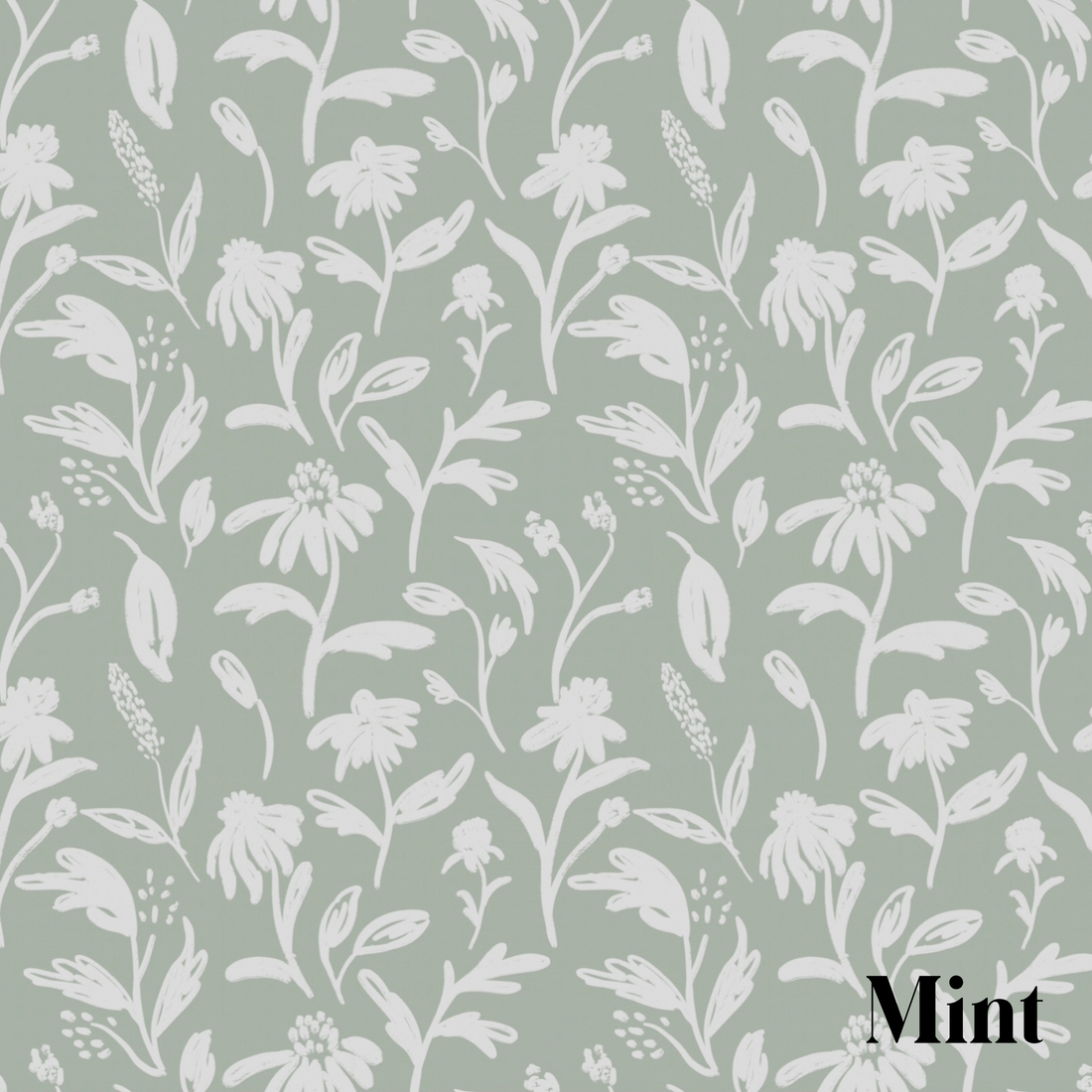 Margot Sage Green Floral Removable Wallpaper for Nursery Decor