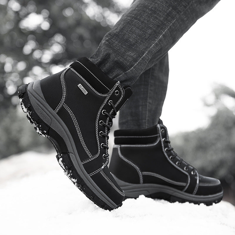 Waterproof Men's Winter Snow Boots with Reflective Detail