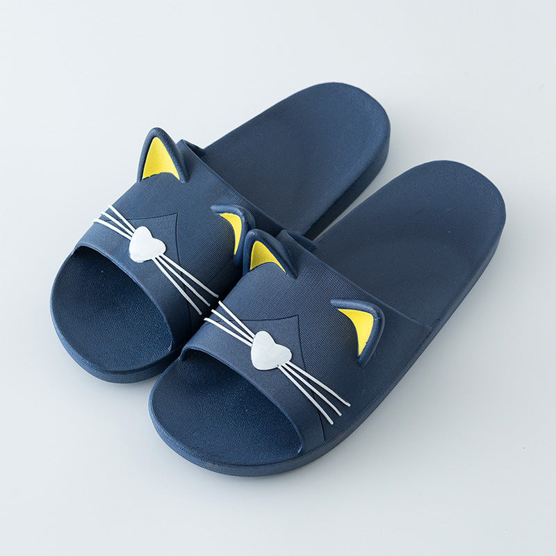 Women’s Kawaii Cat Platform Slide Sandals – Soft Sole Beach Slippers