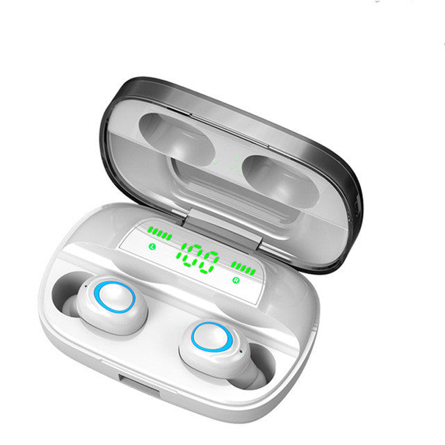STEVVEX 3500mAh LED Bluetooth Wireless Earphones Headphones Earbuds TWS Touch Control Sport Headset Noise Cancel Earphone Headphone