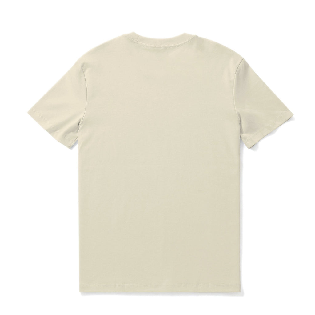 Vintage Cat Graphic Print Tee - 100% Cotton Crew Neck in Beige