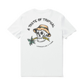 White tropical graphic t-shirt with crew neck
