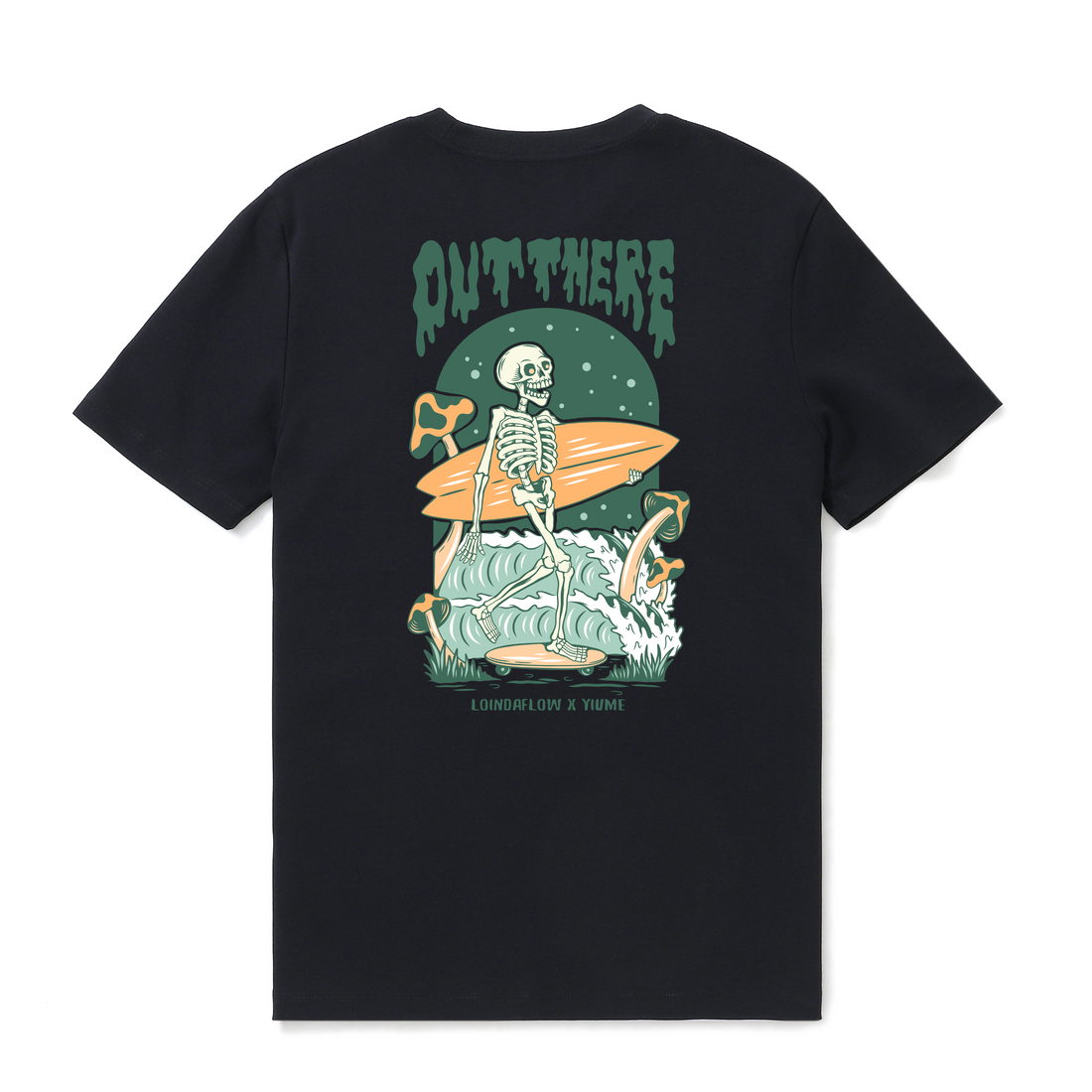 Men's Black Out There Graphic Crew Neck 100% Cotton T-Shirt