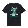 Black crew neck graphic t-shirt with Surf Check design.