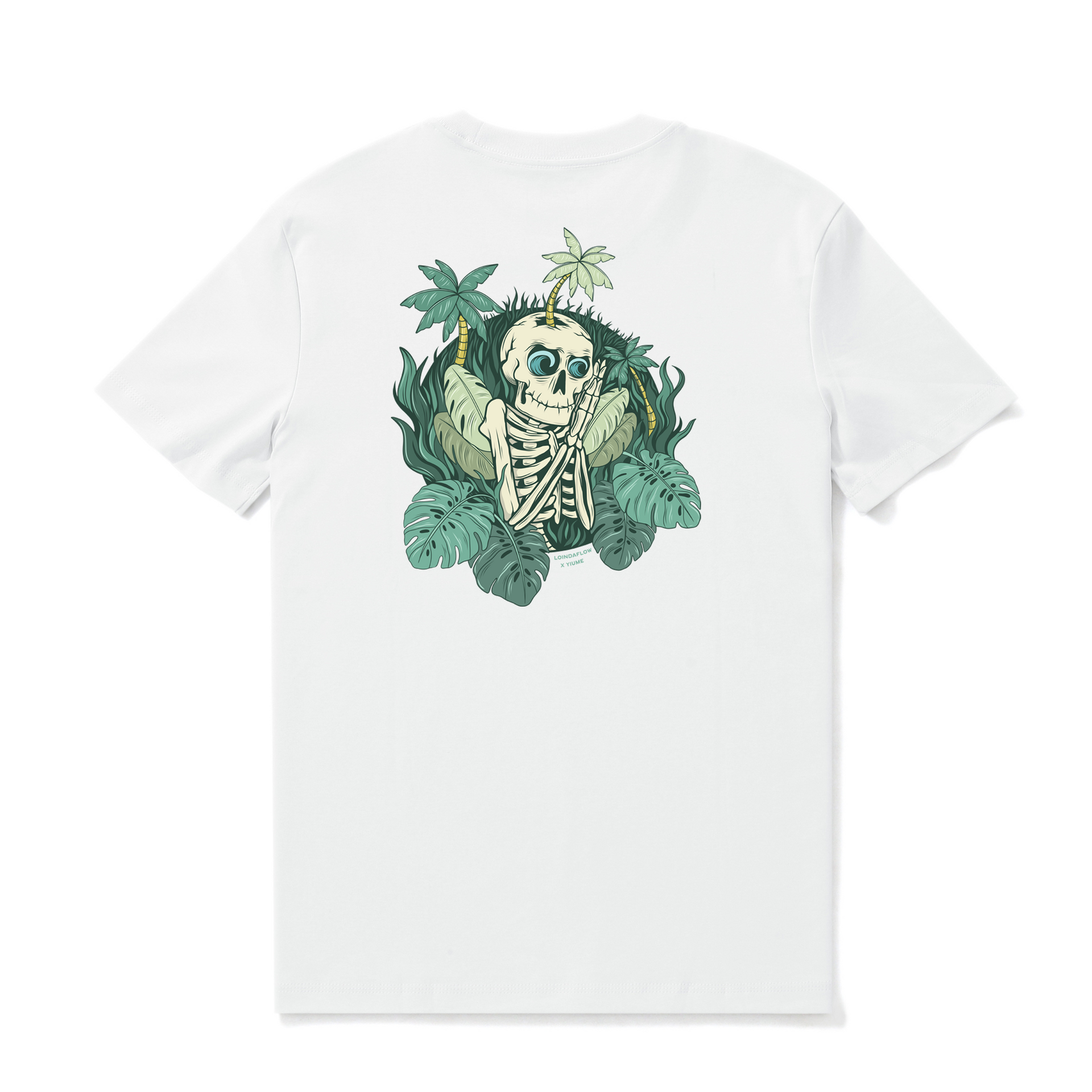 Mind Surfing Graphic Crew Neck Tee in White - 100% Cotton