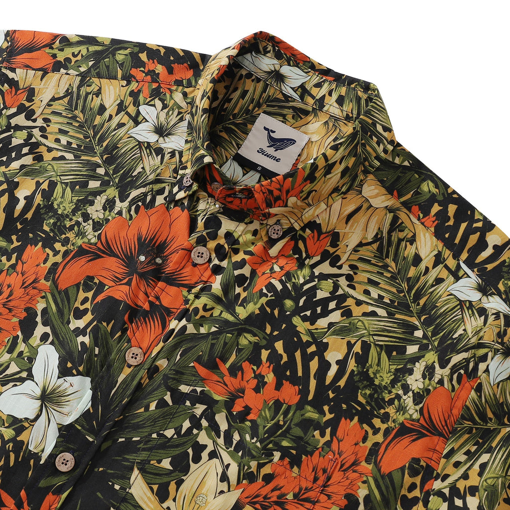 Tropical Rhythm Men’s Cotton Button-Down Short Sleeve Shirt