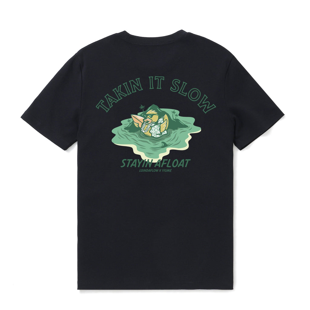 Black Hawaiian Graphic Tee: Takin It Slow Cotton T-Shirt