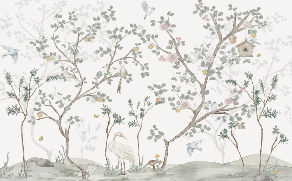 Quinlan Chinoiserie Floral Removable Wallpaper for Nurseries