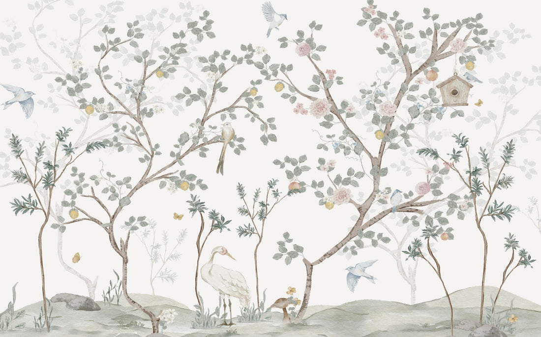 Quinlan Chinoiserie Floral Removable Wallpaper for Nurseries