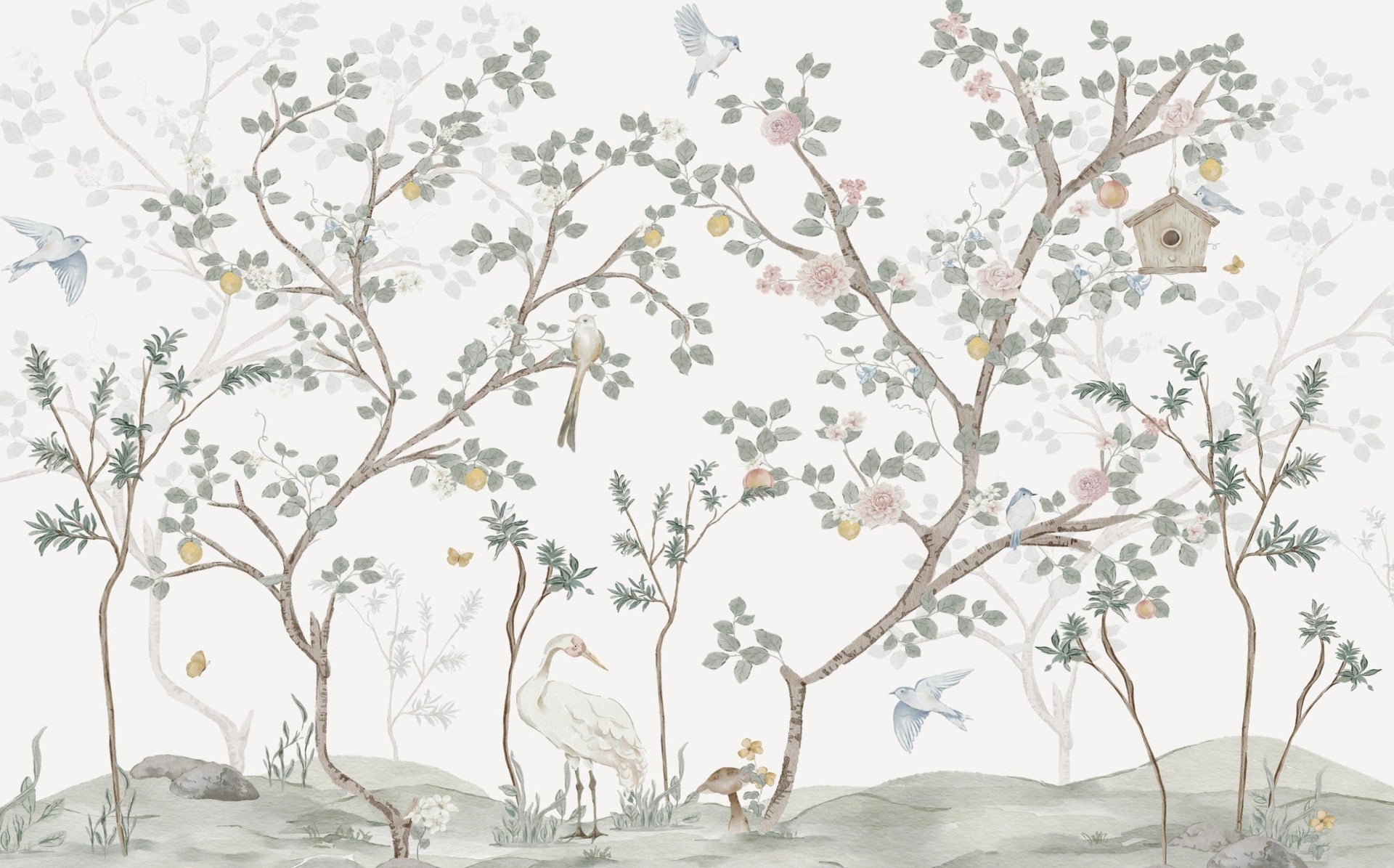 Quinlan Chinoiserie Floral Removable Wallpaper for Nurseries