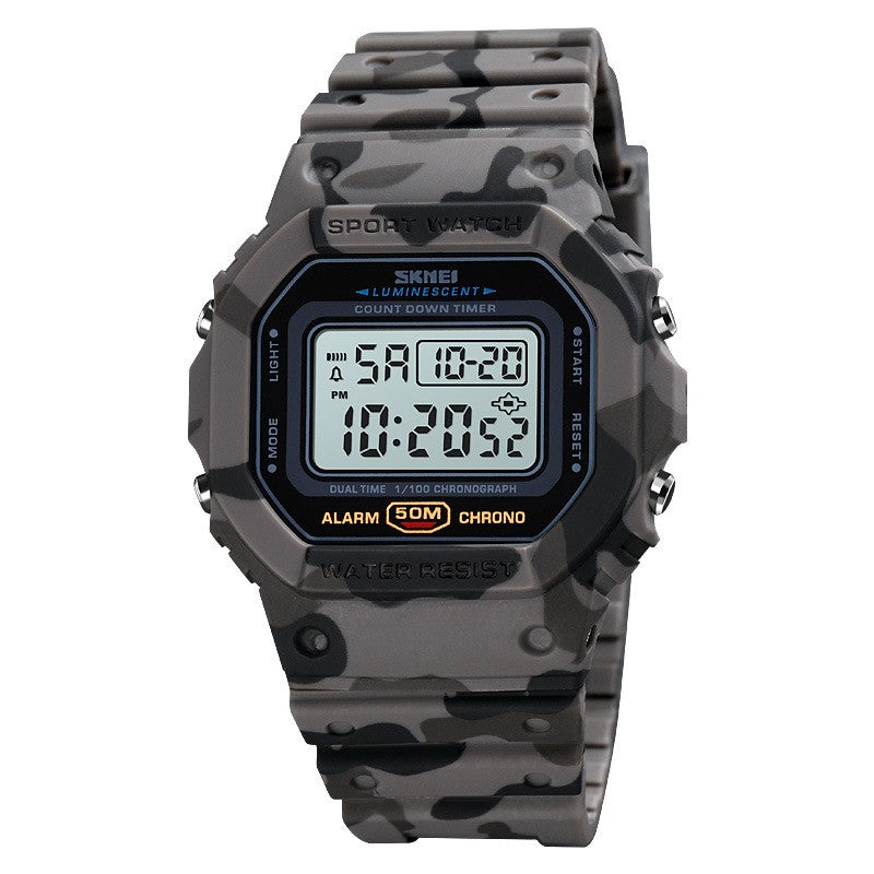 Luxury unisex military style sport watch with LED digital display