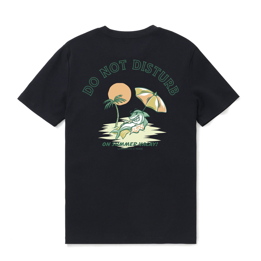 Do Not Disturb Beach Graphic Crew Neck T-Shirt in Black