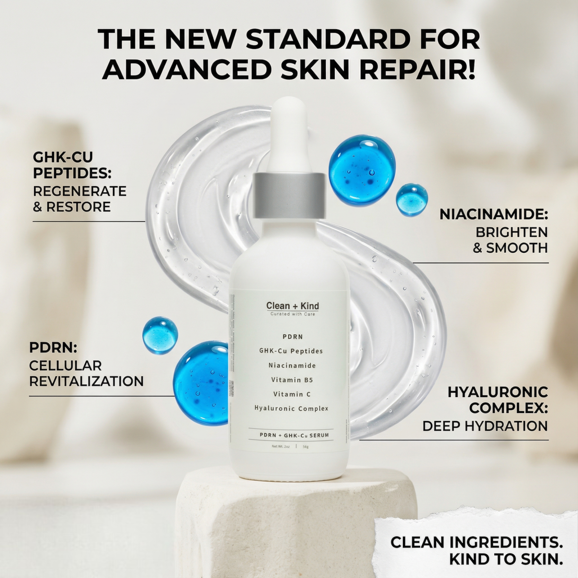 PDRN GHK-Cu Peptide Facial Serum for Firming and Skin Repair - Image 3