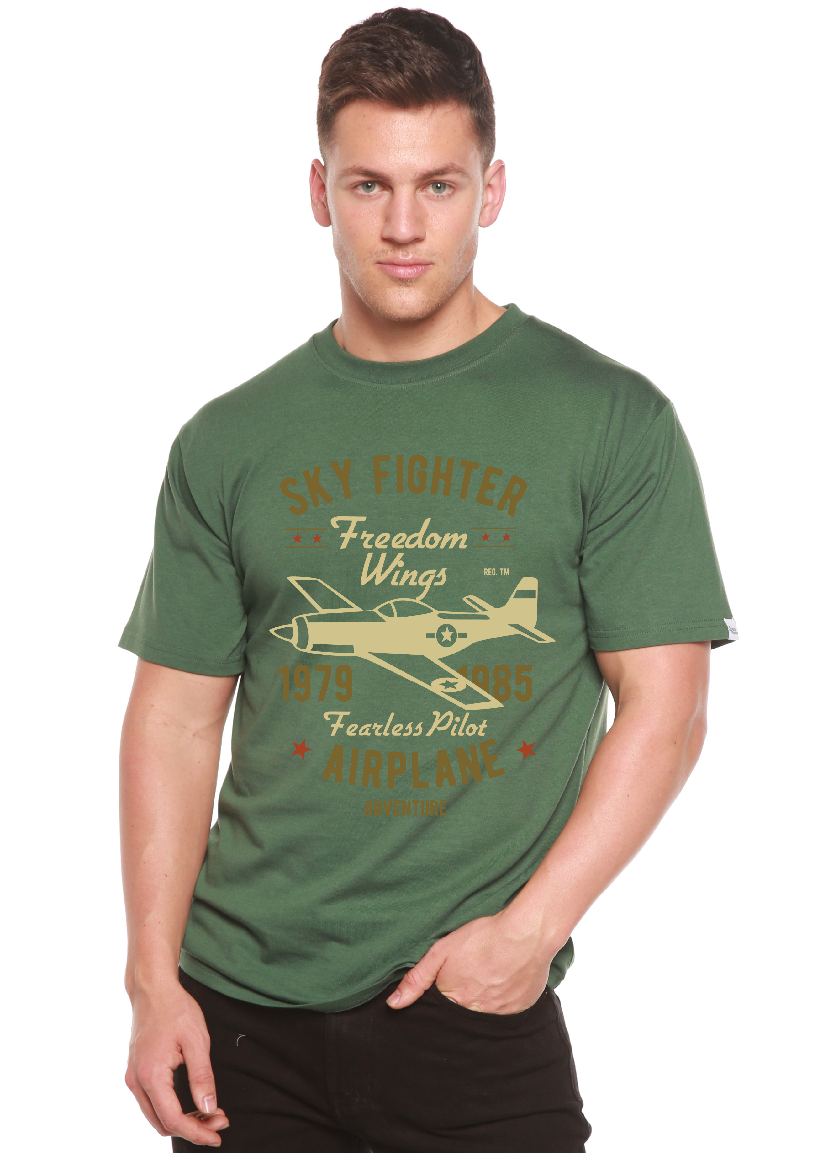 Sky Fighter Men's Bamboo Viscose Graphic T-Shirt