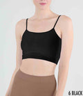 Spaghetti strap jersey bra top available in multiple neutral colors.