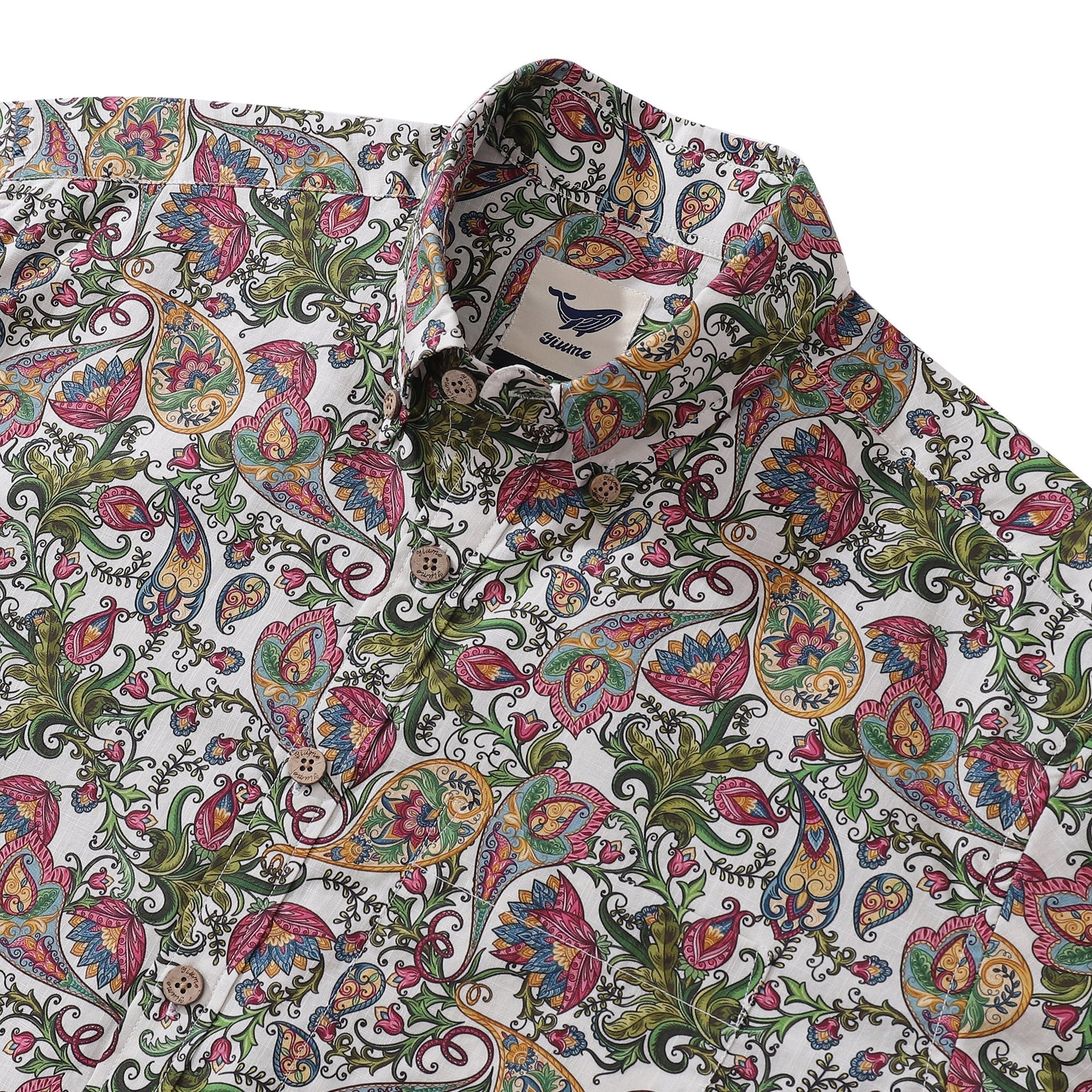 Men's Sophisticated Botanical Romance Cotton Button-Down Shirt