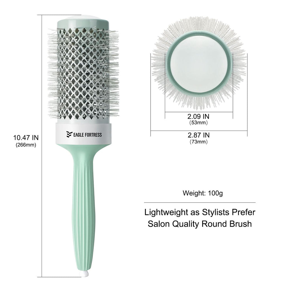 Professional 2.09in Round Hair Brush for Salon Blowouts, Mint Green
